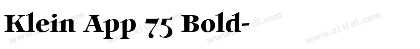 Klein App 75 Bold字体转换